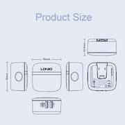 LDNIO A3513Q 32W QC3.0 3 USB Ports Phone Adapter EU Plug with Type C to 8 Pin Cable