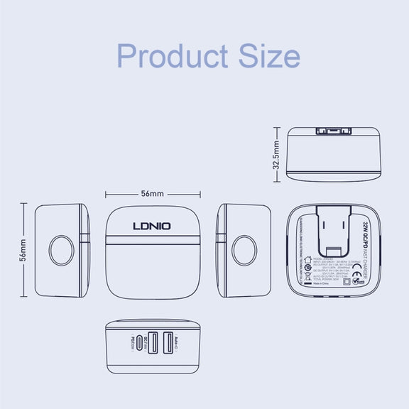 LDNIO A3513Q 32W QC3.0 3 USB Ports Phone Adapter UK Plug with Micro USB Cable
