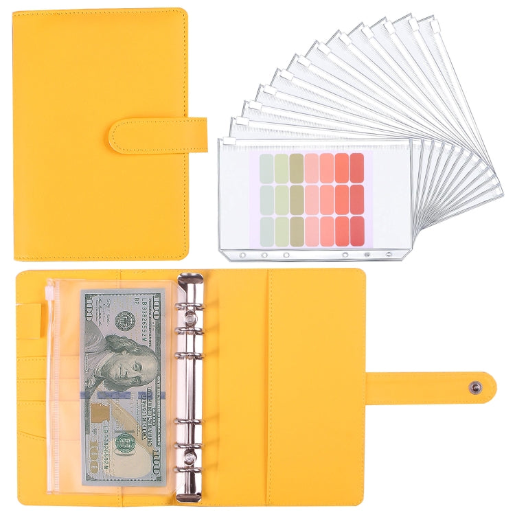 A6 Macaron Notebook PU Loose-leaf Cash Budget Handbook(Yellow) - Notebooks by PMc TechLife | Online Shopping South Africa | PMc TechLife | Buy Now Pay Later Mobicred