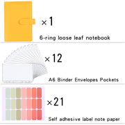 A6 Macaron Notebook PU Loose-leaf Cash Budget Handbook(Green)
