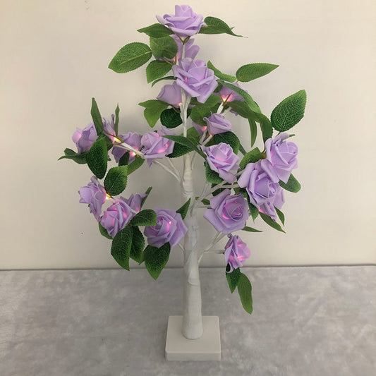 SJ-SD054 LED Valentine Day Rose Indoor Party Decoration Lights(White Bottom Purple) - Holiday Lights by PMC Jewellery | Online Shopping South Africa | PMC Jewellery | Buy Now Pay Later Mobicred
