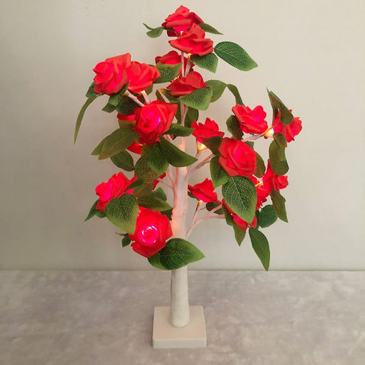 SJ-SD054 LED Valentine Day Rose Indoor Party Decoration Lights(White Bottom Red) - Holiday Lights by PMC Jewellery | Online Shopping South Africa | PMC Jewellery | Buy Now Pay Later Mobicred