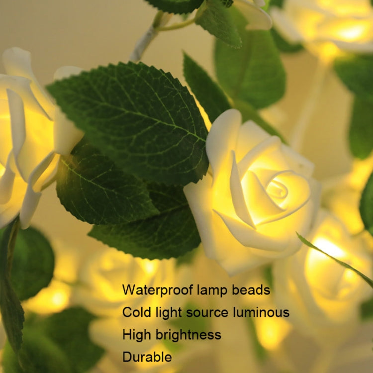 SJ-SD054 LED Valentine Day Rose Indoor Party Decoration Lights(White Bottom Milk White) - Holiday Lights by PMC Jewellery | Online Shopping South Africa | PMC Jewellery | Buy Now Pay Later Mobicred