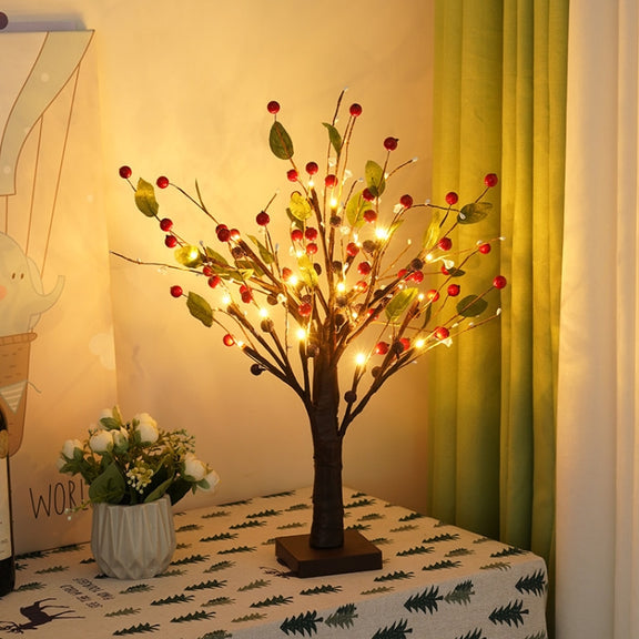 SJ-SD048 LED Home Decoration Light Christmas Lighted Tree, Style: Detachable Base Gold Fruit