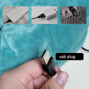 USB Heating Foot Warmer Comfortable Plush Foot Warmer(SIlver Gray)