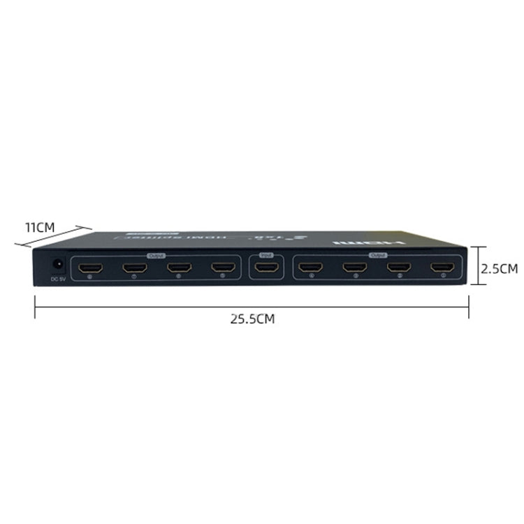 FJGEAR SM4K108 8 Ports HDMI Splitter 4K HD Audio And Video Splitter  EU Plug