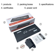 FJGEAR SM4K108 8 Ports HDMI Splitter 4K HD Audio And Video Splitter  EU Plug