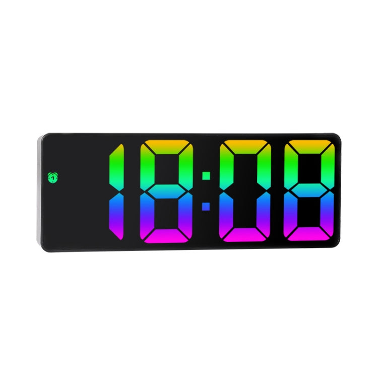 Colorful Fonts LED Electronic Alarm Clock Large Screen Clock(0725 Black Shell Black Surface C) - Alarm Clocks by PMc TechLife | Online Shopping South Africa | PMc TechLife | Buy Now Pay Later Mobicred