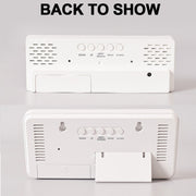 Colorful Fonts LED Electronic Alarm Clock Large Screen Clock(8009D  White Shell)