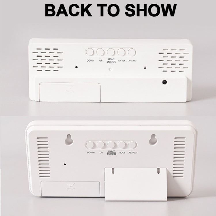 Colorful Fonts LED Electronic Alarm Clock Large Screen Clock(0725 Black Shell Black Surface D)
