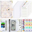 A6 Leather Loose-leaf Budget Book Handbook Notepad(Marbled White) - Notebooks by PMc TechLife | Online Shopping South Africa | PMc TechLife | Buy Now Pay Later Mobicred