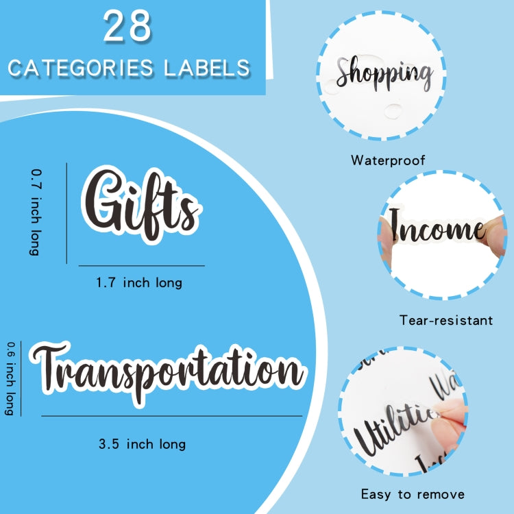 A6 Leather Loose-leaf Budget Book Handbook Notepad(Watercolor Blue) - Notebooks by PMC TechLife | Online Shopping South Africa | PMC TechLife