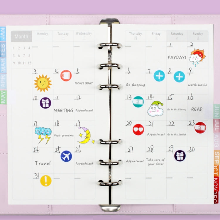 A6 Macaron PU Leather Loose-leaf Notebook Cash Budget Handbook(Yellow) - Notebooks by PMc TechLife | Online Shopping South Africa | PMc TechLife | Buy Now Pay Later Mobicred