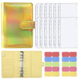 A6 Dazzling Color Loose-leaf Handbook Laser Macaroon PU Cash Budget Book(Bright Yellow) - Notebooks by PMc TechLife | Online Shopping South Africa | PMc TechLife | Buy Now Pay Later Mobicred
