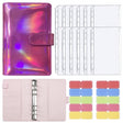 A6 Dazzling Color Loose-leaf Handbook Laser Macaroon PU Cash Budget Book(Rose Red) - Notebooks by PMc TechLife | Online Shopping South Africa | PMc TechLife | Buy Now Pay Later Mobicred