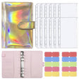 A6 Dazzling Color Loose-leaf Handbook Laser Macaroon PU Cash Budget Book(Rose Gold) - Notebooks by PMc TechLife | Online Shopping South Africa | PMc TechLife | Buy Now Pay Later Mobicred
