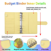 A6 Dazzling Color Loose-leaf Handbook Laser Macaroon PU Cash Budget Book(Blue)