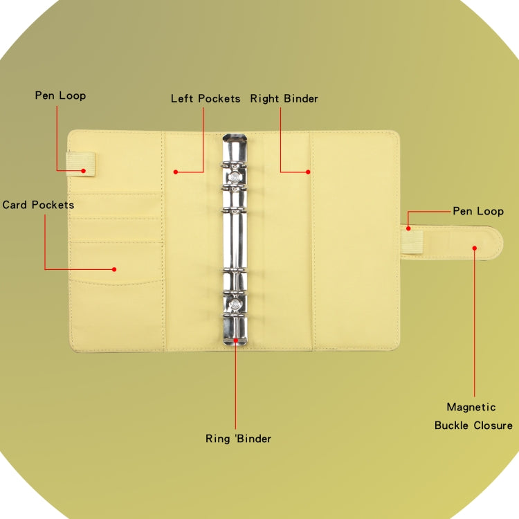 A6 Dazzling Color Loose-leaf Handbook Laser Macaroon PU Cash Budget Book(Rose Gold) - Notebooks by PMc TechLife | Online Shopping South Africa | PMc TechLife | Buy Now Pay Later Mobicred