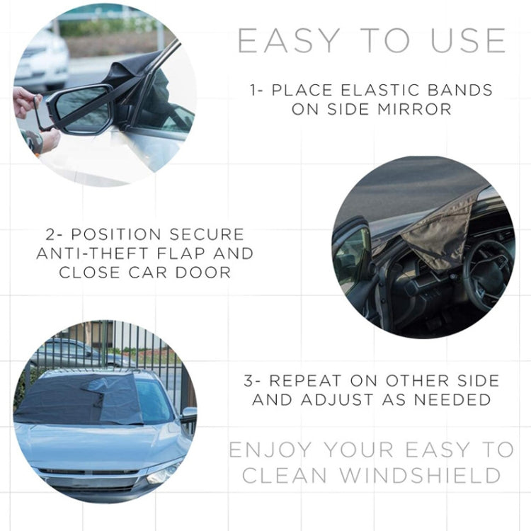 600D Oxford Cloth Car Snow Block Water-resistant Windshield Coverings L 220 x 140cm