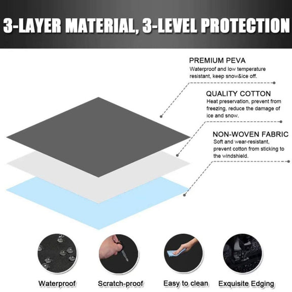 600D Oxford Cloth Car Snow Block Water-resistant Windshield Coverings With Magnetic L