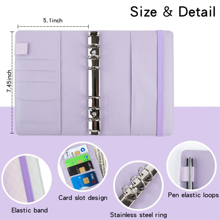 A6 Gradient Macaroon Loose-leaf Handbook Cash Budget Book(Gray White) - Notebooks by PMC TechLife | Online Shopping South Africa | PMC TechLife