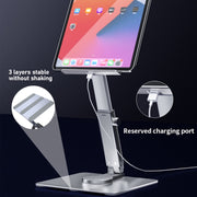 JUNDNE H06 Desktop Folding Phone Stand Portable Telescopic Rotary Tablet Stand(Silver)
