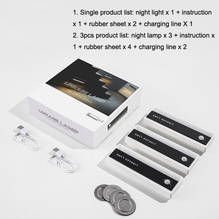 1PC TW-L56 Linkage Human Body Induction Night Light USB Magnetic Corridor Lamp - Sensor LED Lights by PMC TechLife | Online Shopping South Africa | PMC TechLife | Buy Now Pay Later Mobicred