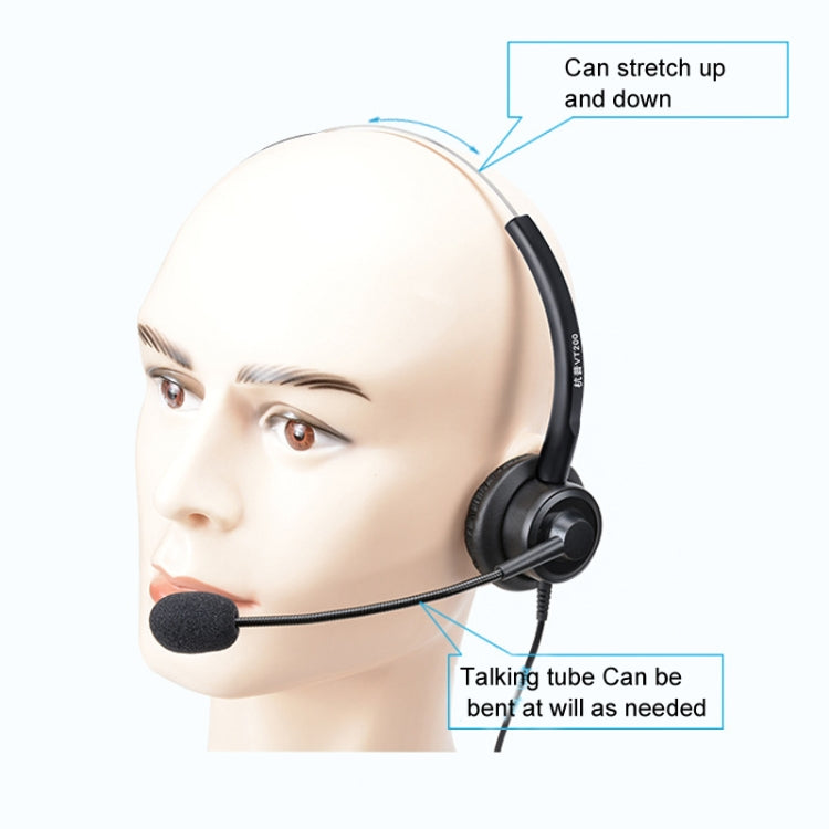 VT200 Single Ear Telephone Headset Operator Headset With Mic,Spec: 3.5mm Single Plug To USB - Microphones & Headsets by PMC TechLife | Online Shopping South Africa | PMC TechLife | Buy Now Pay Later Mobicred