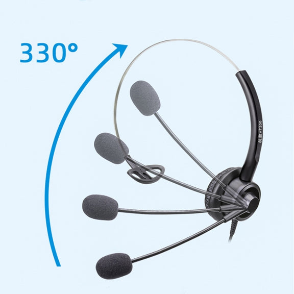 VT200 Single Ear Telephone Headset Operator Headset With Mic,Spec: 3.5mm Single Plug To USB