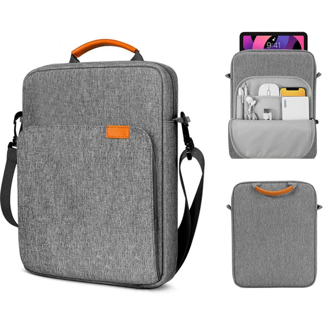 Vertical Laptop Bag Handheld Shoulder Crossbody Bag, Size: 9.7-11 Inch(Light Gray)