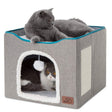 Pet Stool Pet Kennel Indoor Foldable Storage Stool Cat Dog Kennel 41 x 41 x 35cm(Deep Gray) - free shipping - PMC TechLife - Order now!