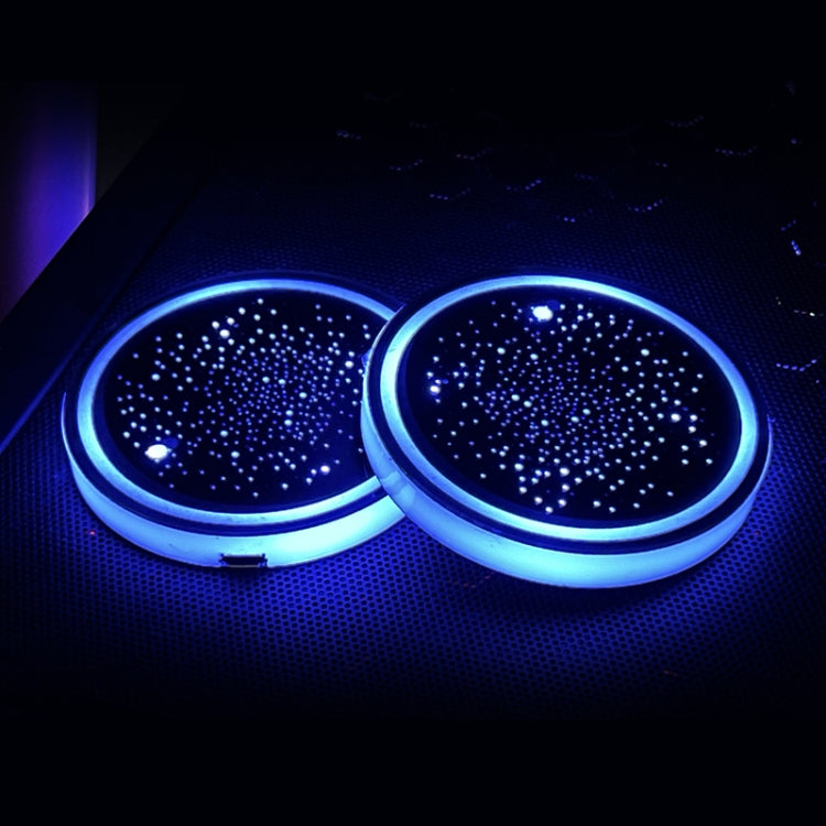 1 Pair Automotive LED Colorful Luminous Water Coaster Acrylic Car Cup Tank Atmosphere Lamp(Star Model) - Car Drink Holders by PMC Jewellery | Online Shopping South Africa | PMC Jewellery | Buy Now Pay Later Mobicred