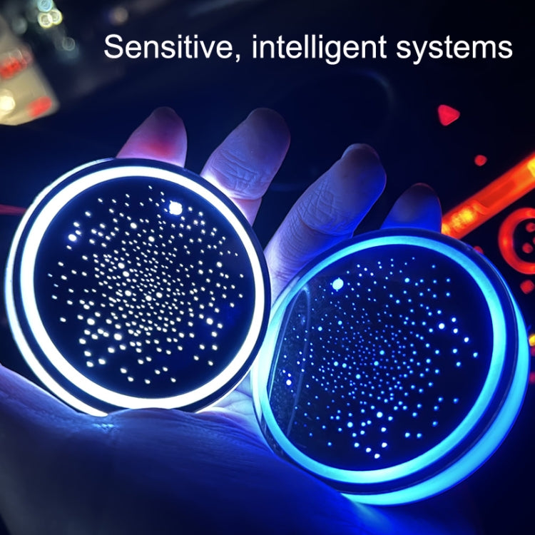 1 Pair Automotive LED Colorful Luminous Water Coaster Acrylic Car Cup Tank Atmosphere Lamp(Star Model) - Car Drink Holders by PMC Jewellery | Online Shopping South Africa | PMC Jewellery | Buy Now Pay Later Mobicred
