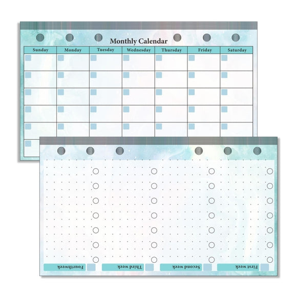 A6 6 Hole Budget Book Loose-leaf Replacement Core Handbook Insert,Spec: Monthly Plan 56 Sheets