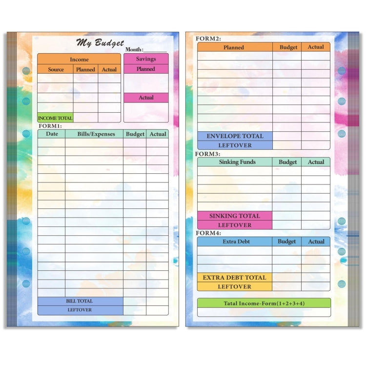 A6 6 Hole Budget Book Loose-leaf Replacement Core Handbook Insert,Spec: Budget Page 56 Sheets - Notebooks by PMC TechLife | Online Shopping South Africa | PMC TechLife