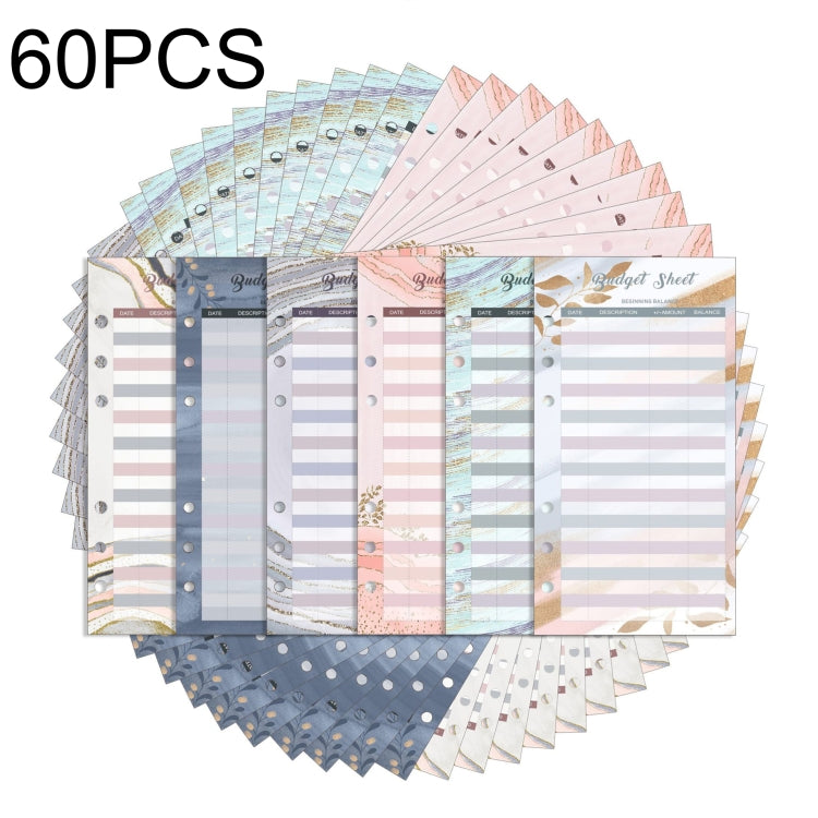 60 Sheets Cash Budget Card Loose-leaf Bookkeeping Replacement Core(Gold Leaf) - Notebooks by PMC TechLife | Online Shopping South Africa | PMC TechLife