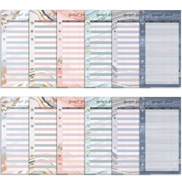 60 Sheets Cash Budget Card Loose-leaf Bookkeeping Replacement Core(Gold Leaf) - Notebooks by PMC TechLife | Online Shopping South Africa | PMC TechLife