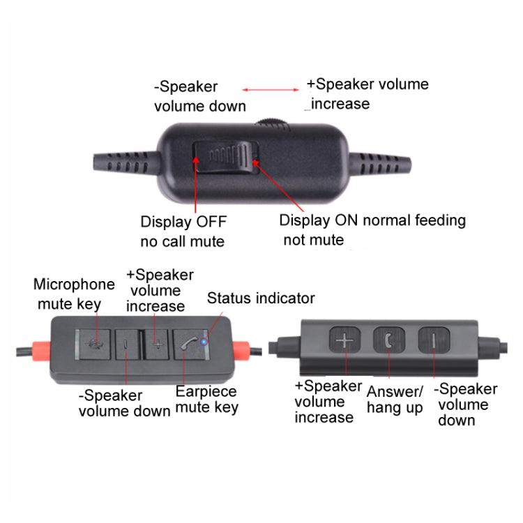 VT200D Double Ears Telephone Headset Operator Headset With Mic,Spec: Crystal Head