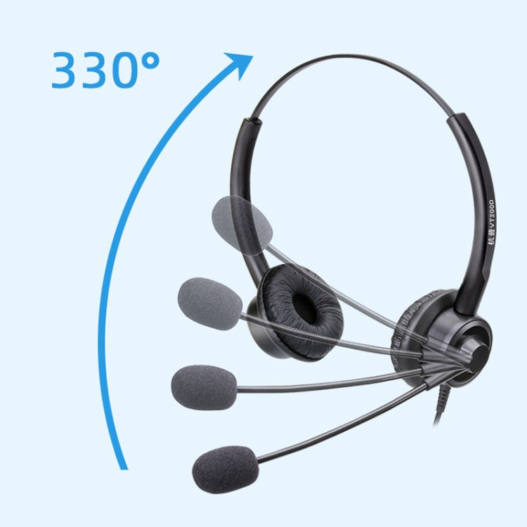 VT200D Double Ears Telephone Headset Operator Headset With Mic,Spec: PC Double Plug with Tuning