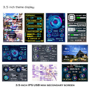 3.5 Inch IPS View All Computer Monitor USB Chassis Vice Screen Set 2 (Black)