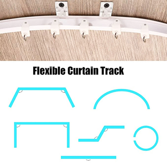 Model Steel Track Set Flexible Silent Slide Track Track with Hooks, Size: 2m