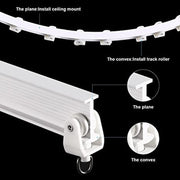 Model Steel Track Set Flexible Silent Slide Track Track with Hooks, Size: 2m