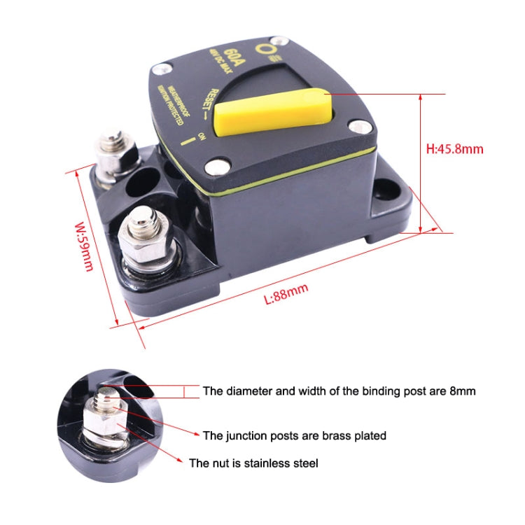 250A CB6 Car RV Yacht Audio Restore Insurance Holder Switch