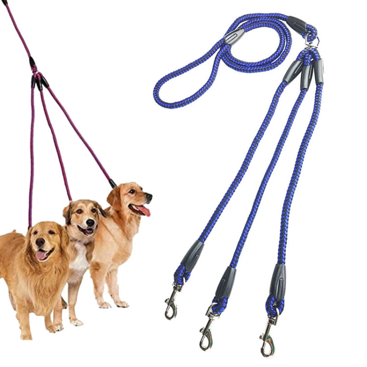 140cm 3 In 1 Leash Multi-head Dog Walking Rope(Blue) - Leashes by PMC TechLife | Online Shopping South Africa | PMC TechLife