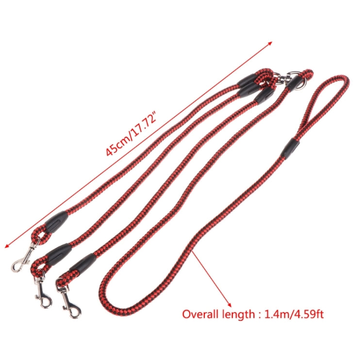 140cm 3 In 1 Leash Multi-head Dog Walking Rope(Red) - Leashes & Chest Strap by PMC TechLife | Online Shopping South Africa | PMC TechLife