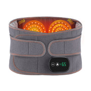 USB Charging Red Light Heating Massage Lumbar Belt Warming Waist Belt(Gray)