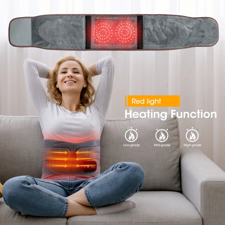 USB Charging Red Light Heating Massage Lumbar Belt Warming Waist Belt(Gray) - free shipping - PMC TechLife - Order now!