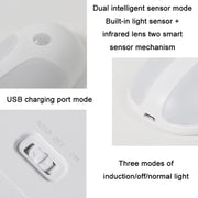 USB Rechargeable Firefly Smart Body Sensor LED Light(White Light)