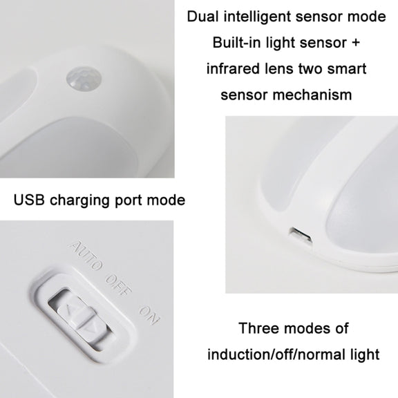 USB Rechargeable Firefly Smart Body Sensor LED Light(White Light)