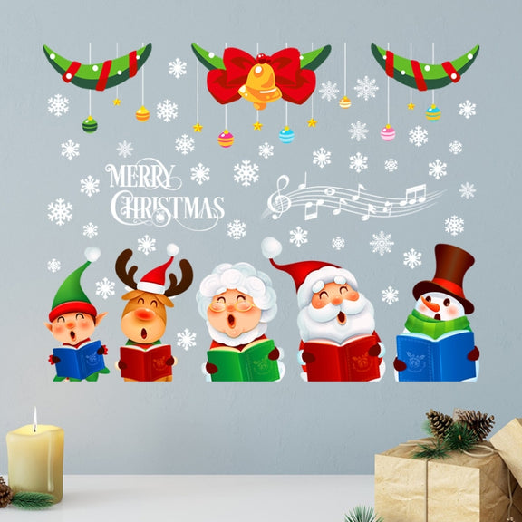 Christmas Old Man Snowflake Window Decoration Stickers(92074)